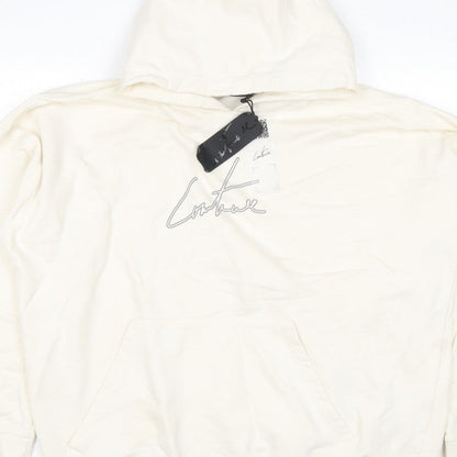 Corteiz Men's Ivory M Pullover Hoodie Logo Graphic Kangaroo Pocket