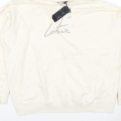 Corteiz Men's Ivory M Pullover Hoodie Logo Graphic Kangaroo Pocket