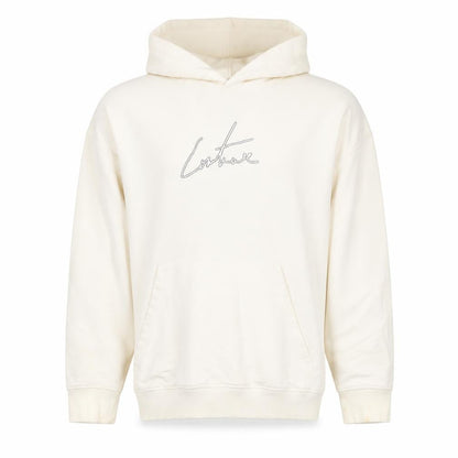 Corteiz Men's Ivory M Pullover Hoodie Logo Graphic Kangaroo Pocket