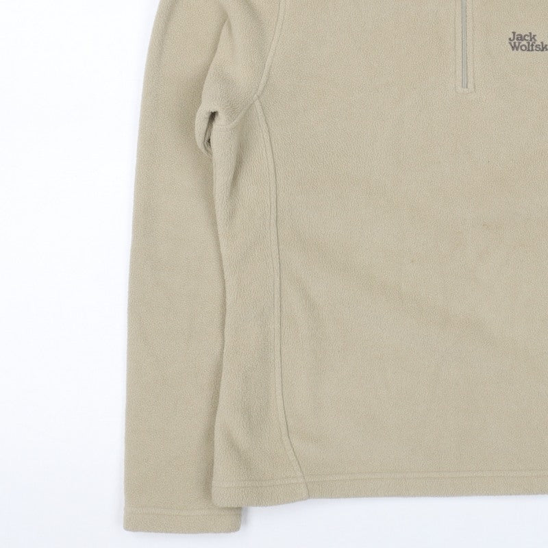 Jack Wolfskin Women’s Beige UK 14 Fleece 1/4 Zip Dog Paw Sweatshirt