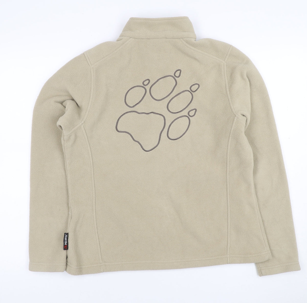 Jack Wolfskin Women’s Beige UK 14 Fleece 1/4 Zip Dog Paw Sweatshirt