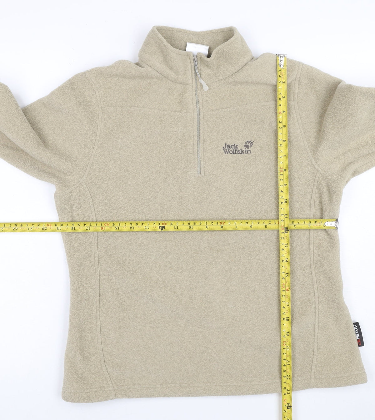 Jack Wolfskin Women’s Beige UK 14 Fleece 1/4 Zip Dog Paw Sweatshirt