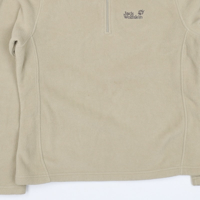 Jack Wolfskin Women’s Beige UK 14 Fleece 1/4 Zip Dog Paw Sweatshirt