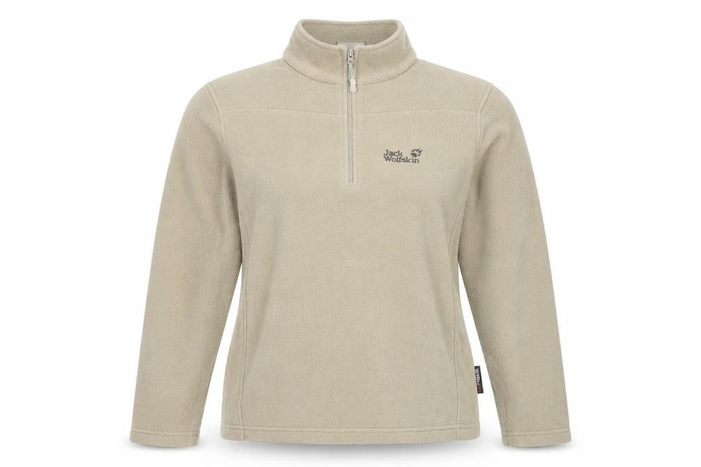 Jack Wolfskin Women’s Beige UK 14 Fleece 1/4 Zip Dog Paw Sweatshirt