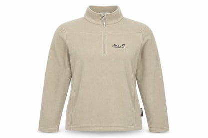 Jack Wolfskin Women’s Beige UK 14 Fleece 1/4 Zip Dog Paw Sweatshirt