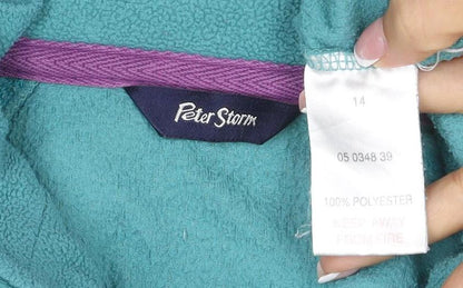 Peter Storm Women’s Blue Fleece 1/4 Zip Pullover Sweatshirt UK 14