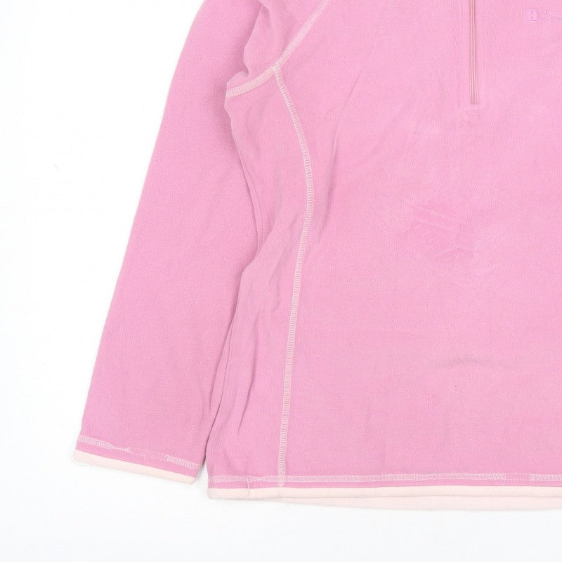 Mountain Warehouse Women Pink UK 12 1/2 Zip Fleece Sweatshirt