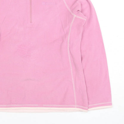 Mountain Warehouse Women Pink UK 12 1/2 Zip Fleece Sweatshirt