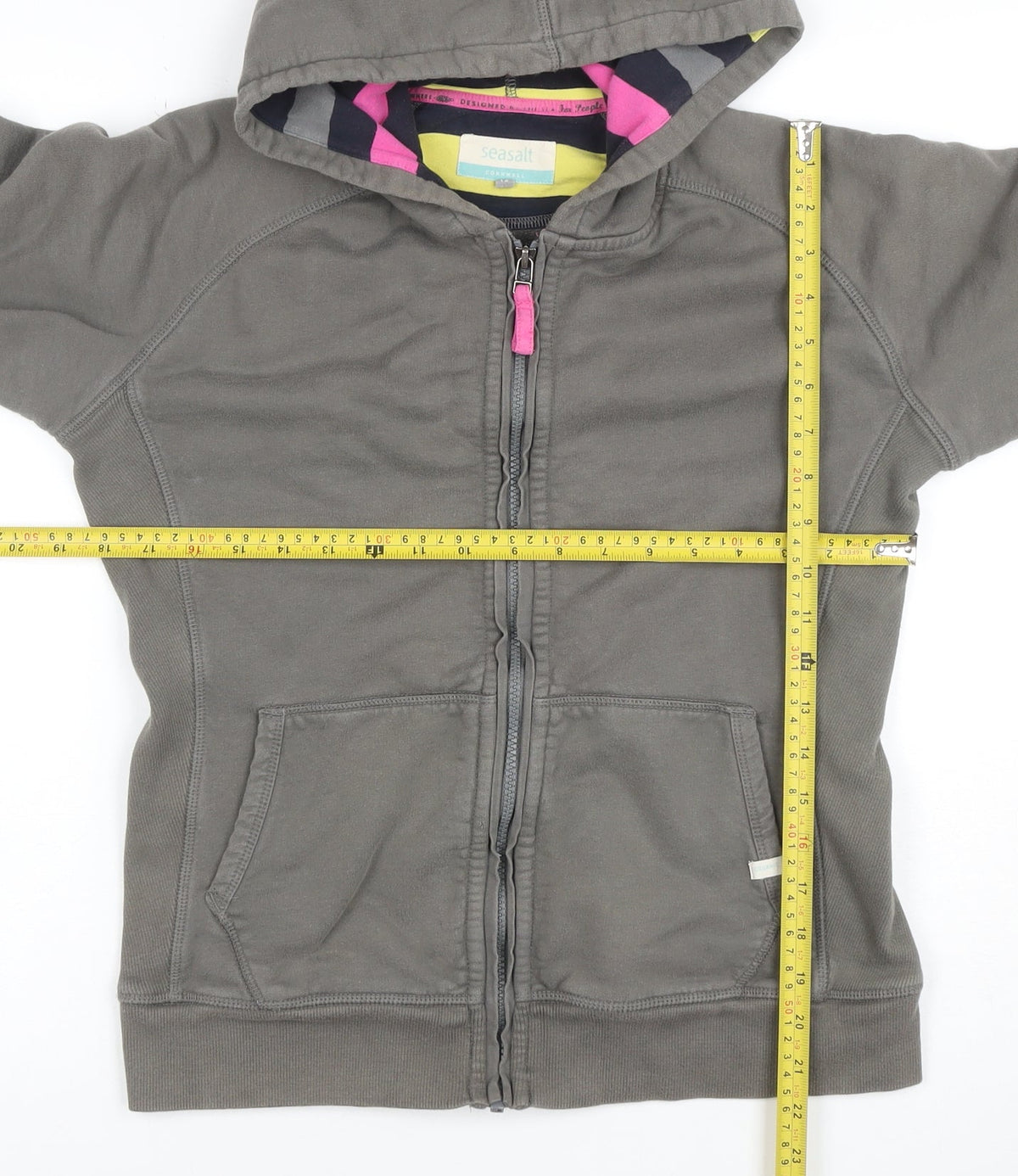 Seasalt Women’s Grey M Full Zip Organic Cotton Hooded Hoodie