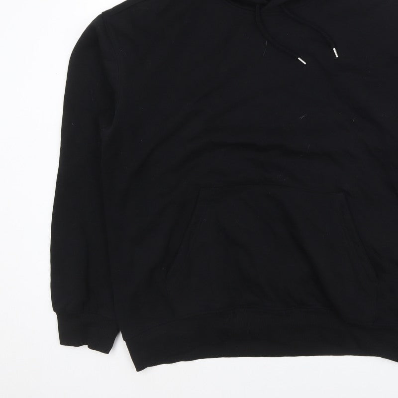 H&M Women’s Black L Loose Fit Pullover Hoodie Drawstring Pocket