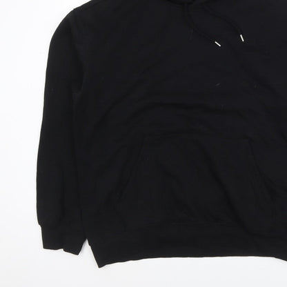 H&M Women’s Black L Loose Fit Pullover Hoodie Drawstring Pocket