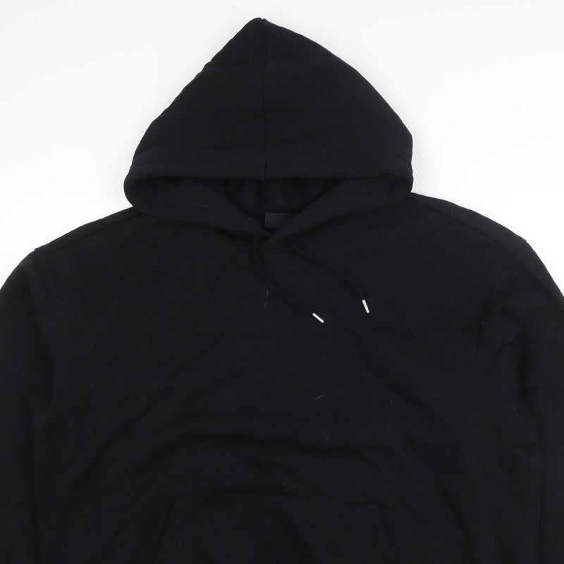 H&M Women’s Black L Loose Fit Pullover Hoodie Drawstring Pocket