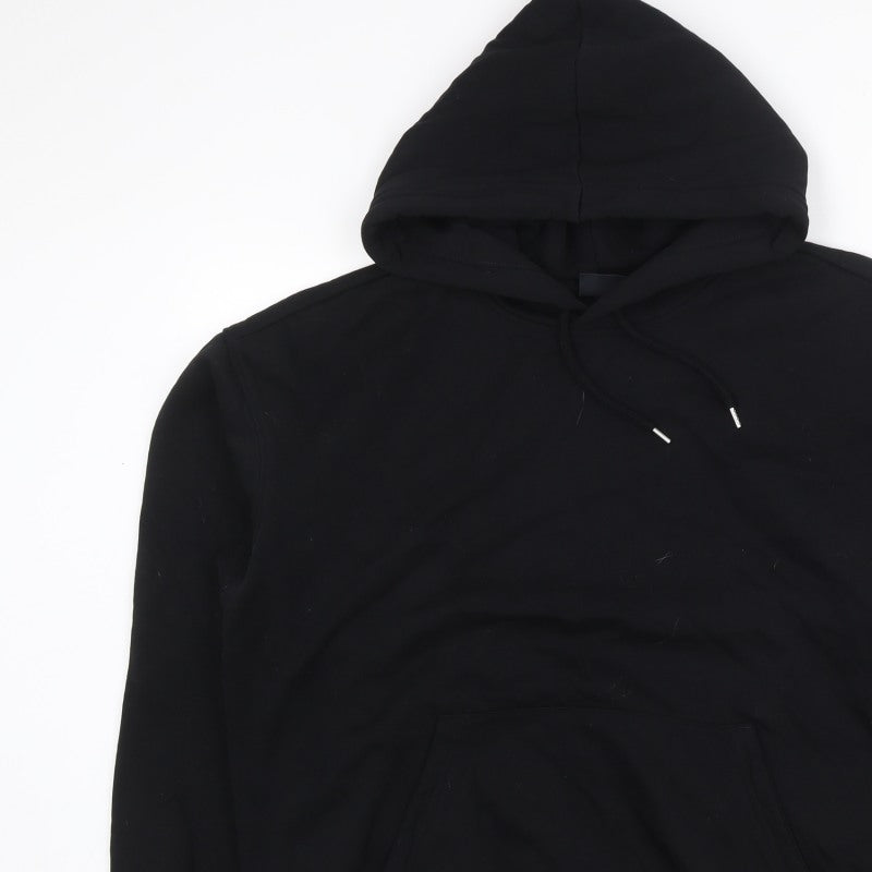 H&M Women’s Black L Loose Fit Pullover Hoodie Drawstring Pocket