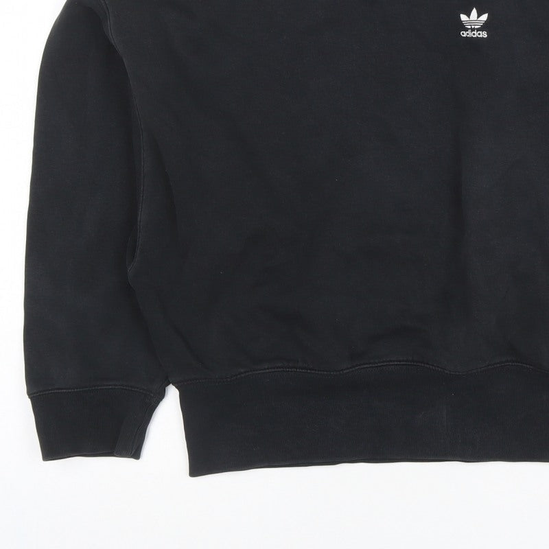 Adidas Women’s Black UK 12 Trefoil Logo Crew Neck Sweatshirt