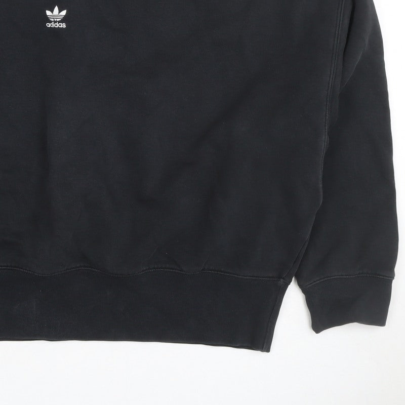 Adidas Women’s Black UK 12 Trefoil Logo Crew Neck Sweatshirt