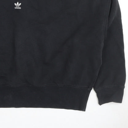 Adidas Women’s Black UK 12 Trefoil Logo Crew Neck Sweatshirt
