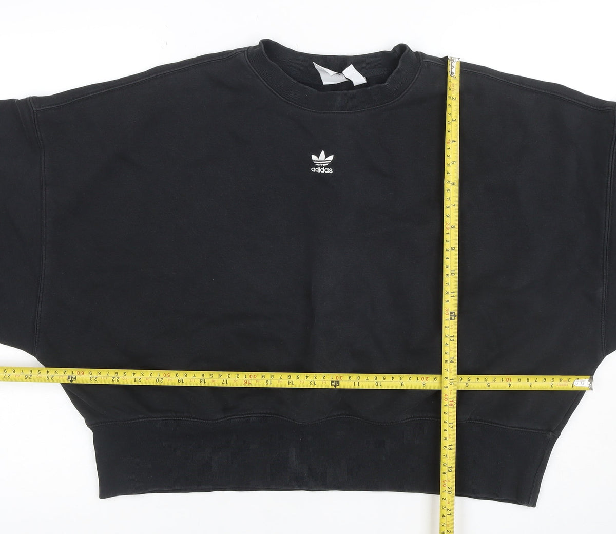 Adidas Women’s Black UK 12 Trefoil Logo Crew Neck Sweatshirt