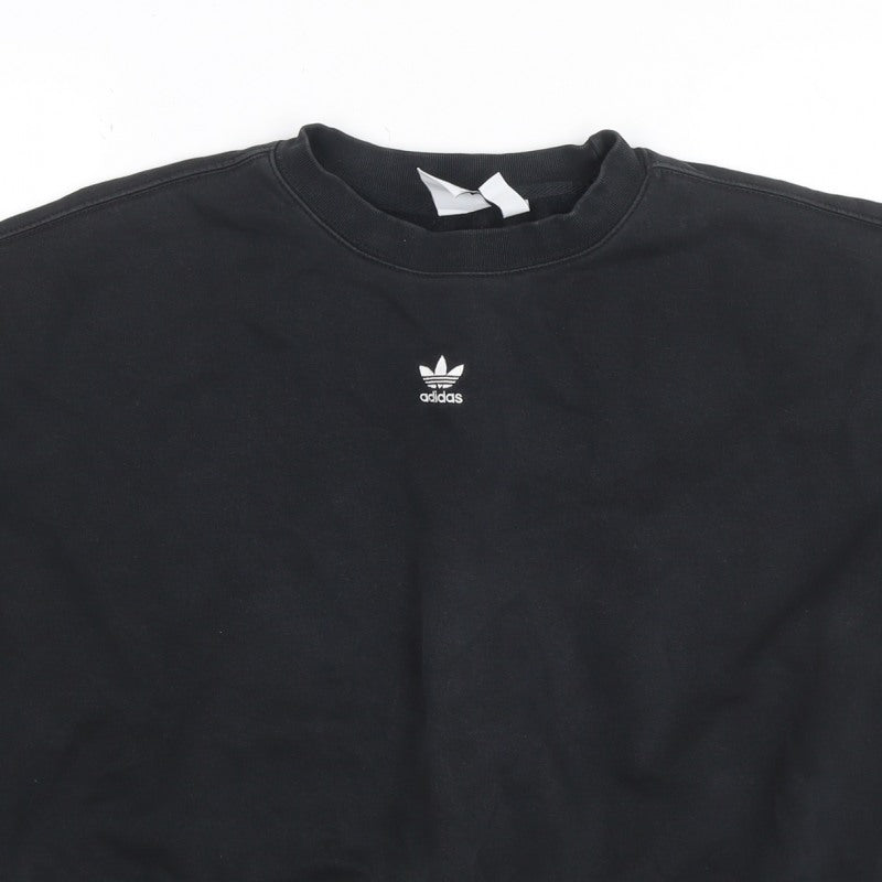 Adidas Women’s Black UK 12 Trefoil Logo Crew Neck Sweatshirt