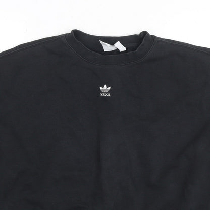 Adidas Women’s Black UK 12 Trefoil Logo Crew Neck Sweatshirt