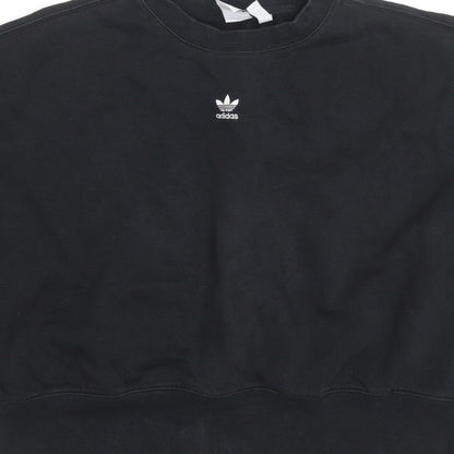 Adidas Women’s Black UK 12 Trefoil Logo Crew Neck Sweatshirt