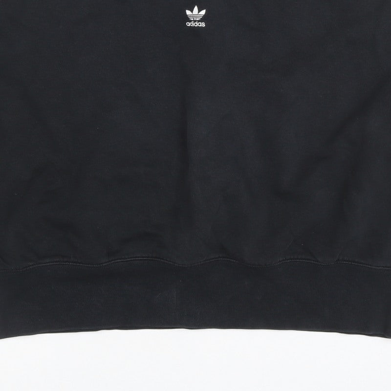 Adidas Women’s Black UK 12 Trefoil Logo Crew Neck Sweatshirt