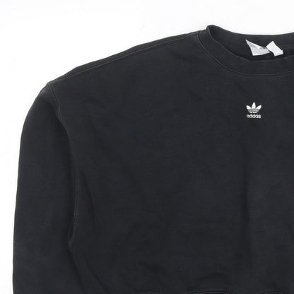 Adidas Women’s Black UK 12 Trefoil Logo Crew Neck Sweatshirt