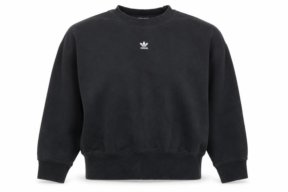 Adidas Women’s Black UK 12 Trefoil Logo Crew Neck Sweatshirt