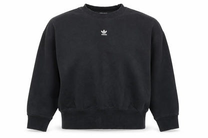 Adidas Women’s Black UK 12 Trefoil Logo Crew Neck Sweatshirt