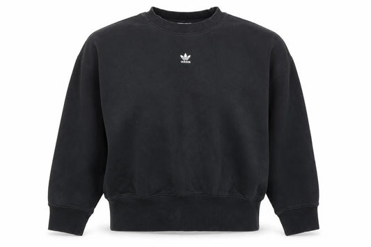 Adidas Women’s Black UK 12 Trefoil Logo Crew Neck Sweatshirt