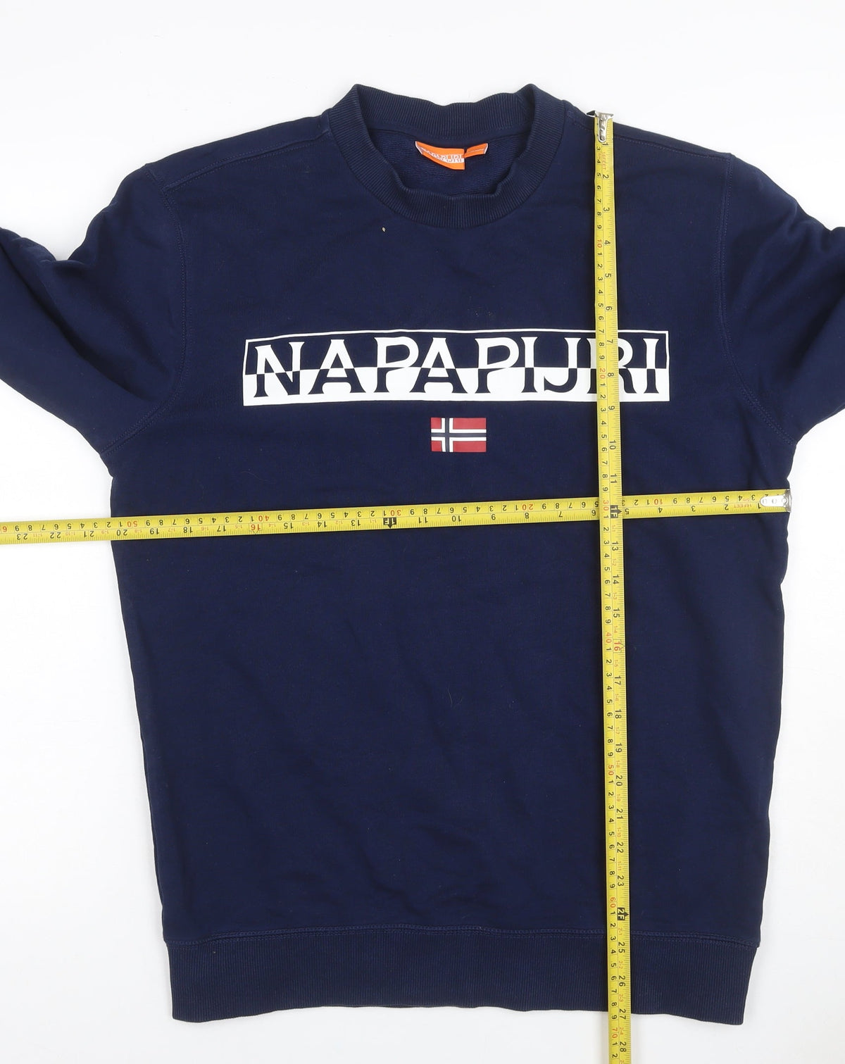 Napapijri Men’s Blue M Logo Flag High Neck Pullover Sweatshirt