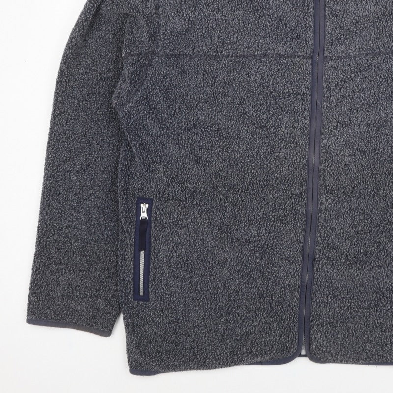 Linea Men’s Grey XL Fleece Full Zip Stand-Up Collar Jacket