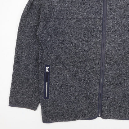 Linea Men’s Grey XL Fleece Full Zip Stand-Up Collar Jacket