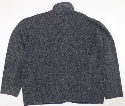 Linea Men’s Grey XL Fleece Full Zip Stand-Up Collar Jacket