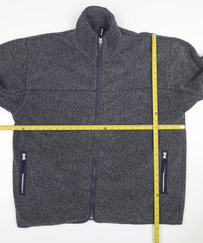 Linea Men’s Grey XL Fleece Full Zip Stand-Up Collar Jacket