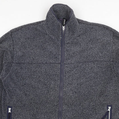 Linea Men’s Grey XL Fleece Full Zip Stand-Up Collar Jacket