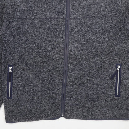Linea Men’s Grey XL Fleece Full Zip Stand-Up Collar Jacket