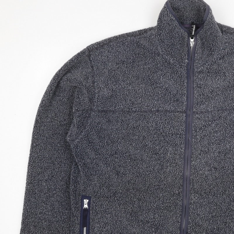 Linea Men’s Grey XL Fleece Full Zip Stand-Up Collar Jacket