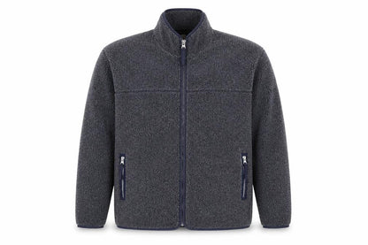 Linea Men’s Grey XL Fleece Full Zip Stand-Up Collar Jacket