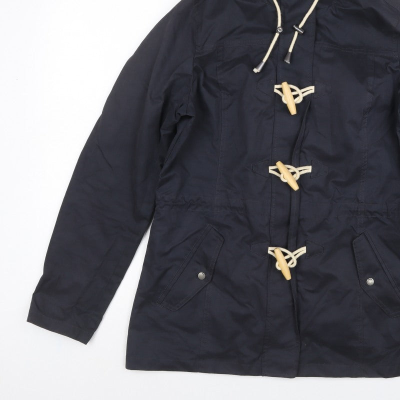 Fat Face Women’s Navy Blue UK 12 Hooded Parka Toggle Coat