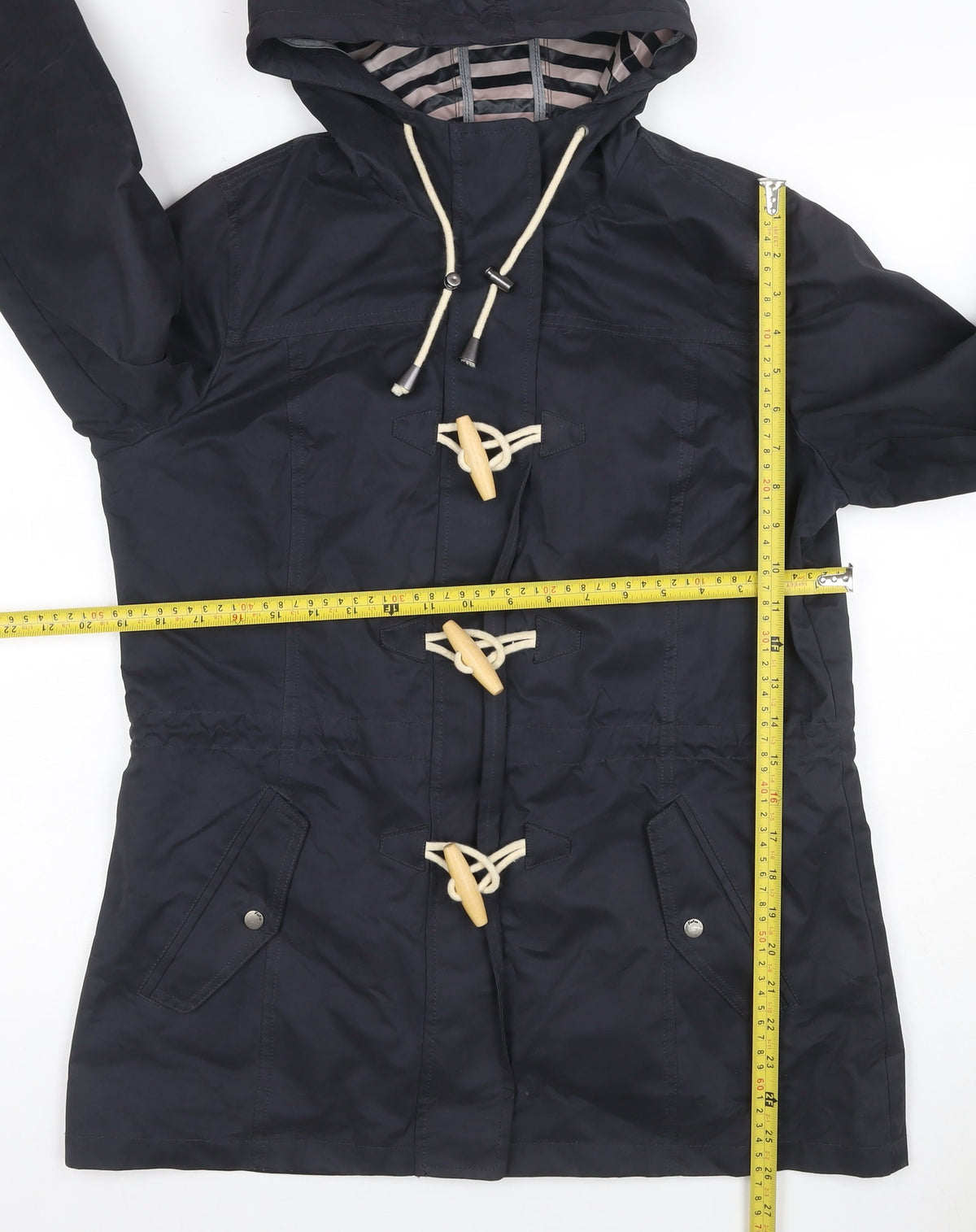 Fat Face Women’s Navy Blue UK 12 Hooded Parka Toggle Coat