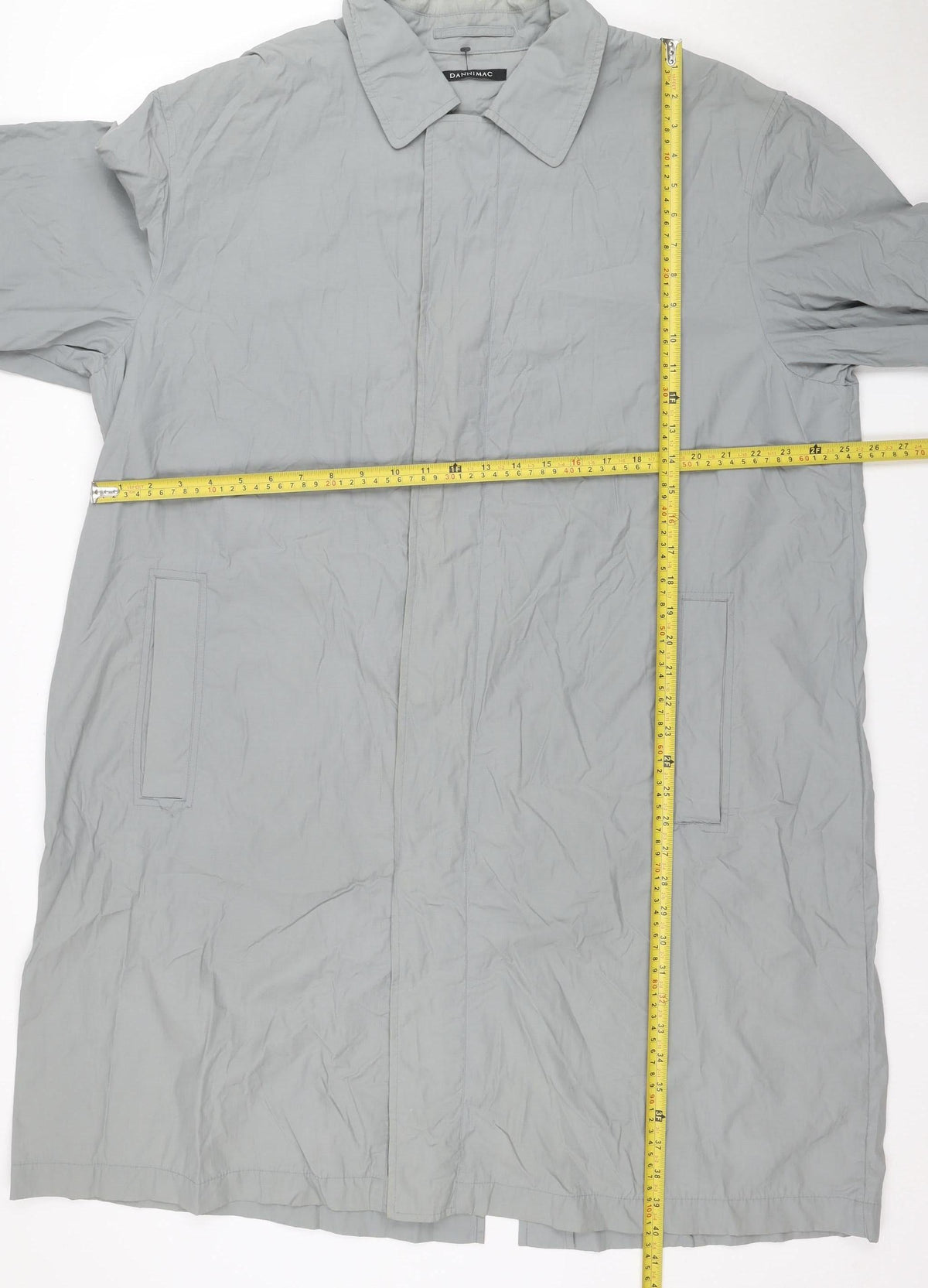 Danimac Women Grey L Long Trench Rain Coat Polyamide Collared Pockets