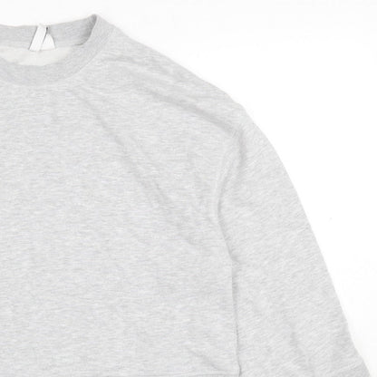 H&M Women’s Grey M Pullover Crew Neck Cotton Blend Sweatshirt