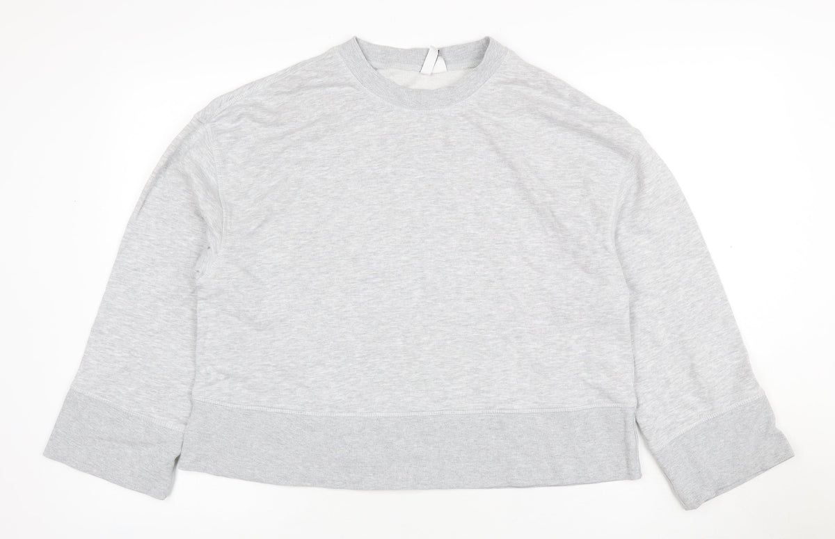 H&M Women’s Grey M Pullover Crew Neck Cotton Blend Sweatshirt
