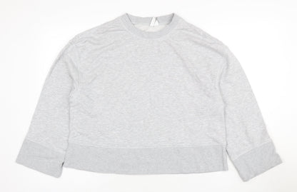 H&M Women’s Grey M Pullover Crew Neck Cotton Blend Sweatshirt