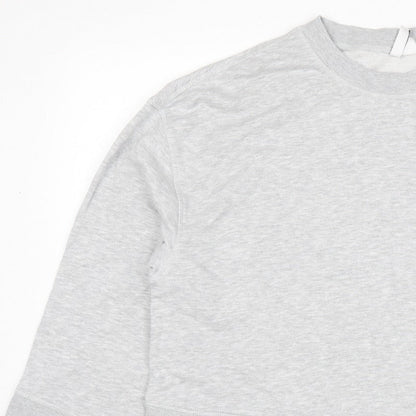 H&M Women’s Grey M Pullover Crew Neck Cotton Blend Sweatshirt