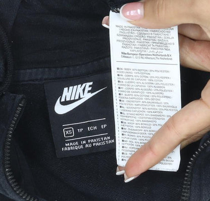 Nike Women’s Black XS Full Zip Hooded Fleece Logo Hoodie