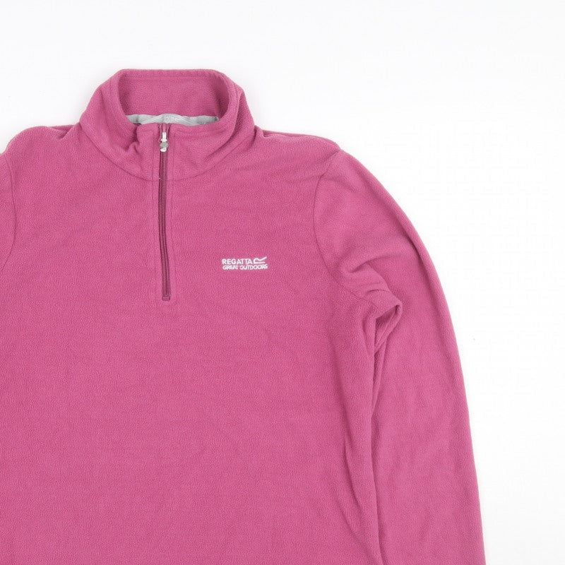 Regatta Teens Pink UK 12 1/4 Zip Fleece Sweatshirt