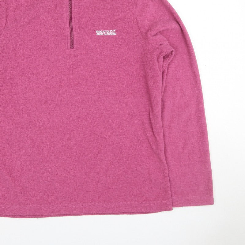 Regatta Teens Pink UK 12 1/4 Zip Fleece Sweatshirt