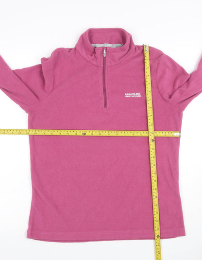Regatta Teens Pink UK 12 1/4 Zip Fleece Sweatshirt