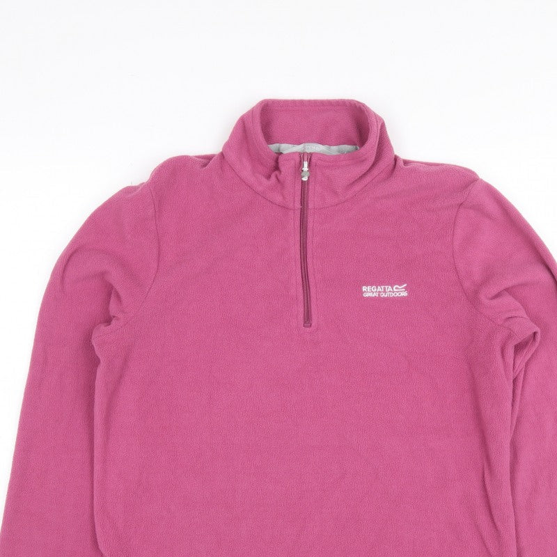 Regatta Teens Pink UK 12 1/4 Zip Fleece Sweatshirt